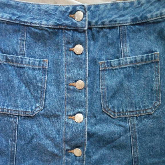 dickies denim button up mini skirt size medium - Picture 5 of 5